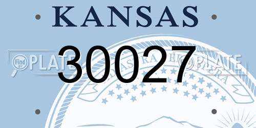 30027 Kansas License Plate