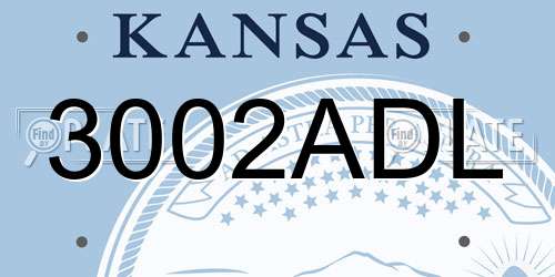 3002ADL Kansas License Plate