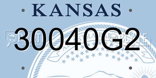 30040G2 Kansas License Plate
