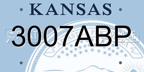 3007ABP Kansas License Plate