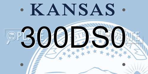 300DS0 Kansas License Plate