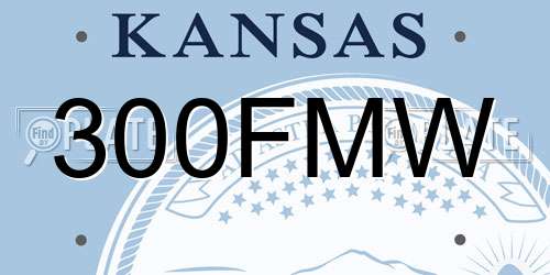 300FMW Kansas License Plate