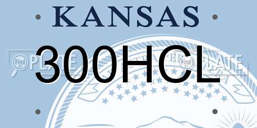 300HCL Kansas License Plate