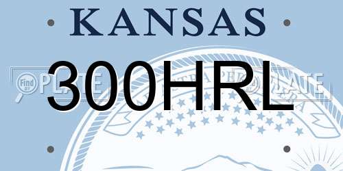 300HRL Kansas License Plate