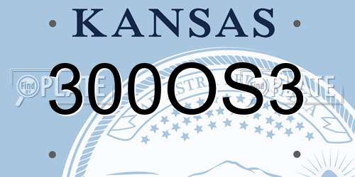 300OS3 Kansas License Plate