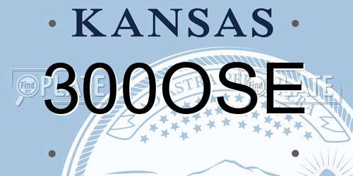 300OSE Kansas License Plate