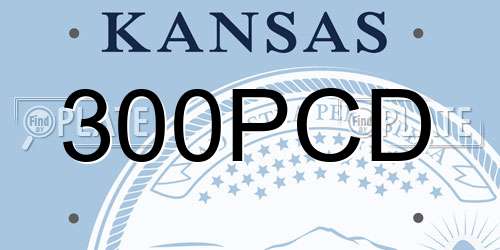 300PCD Kansas License Plate