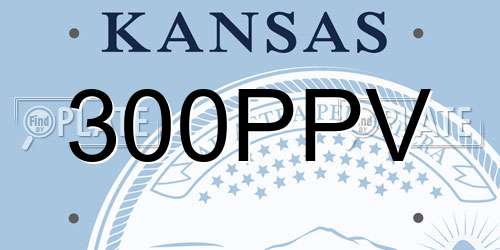 300PPV Kansas License Plate