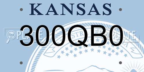 300QB0 Kansas License Plate