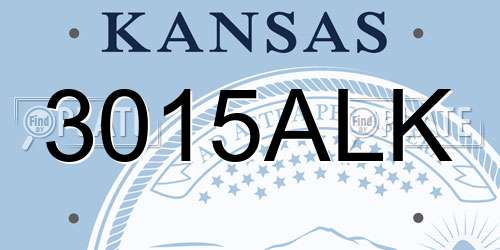 3015ALK Kansas License Plate
