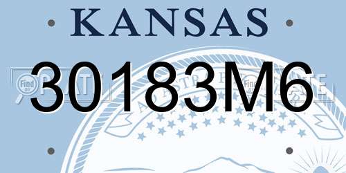 30183M6 Kansas License Plate