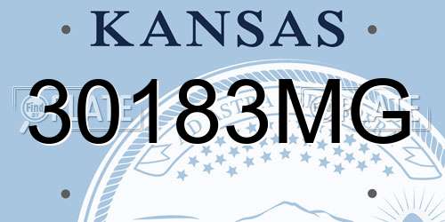 30183MG Kansas License Plate