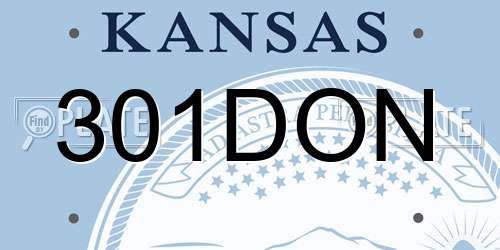 301DON Kansas License Plate