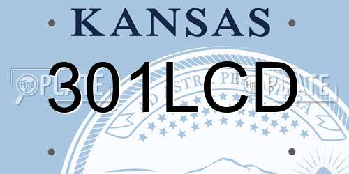 301LCD Kansas License Plate