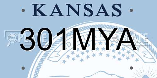 301MYA Kansas License Plate