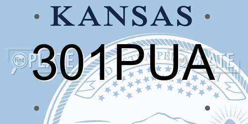 301PUA Kansas License Plate