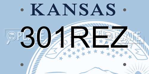 301REZ Kansas License Plate