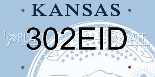 302EID Kansas License Plate