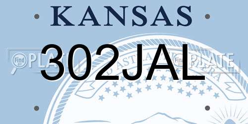 302JAL Kansas License Plate