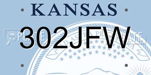 302JFW Kansas License Plate