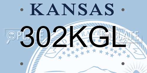 302KGL Kansas License Plate