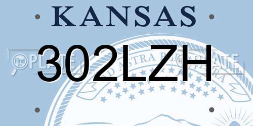 302LZH Kansas License Plate