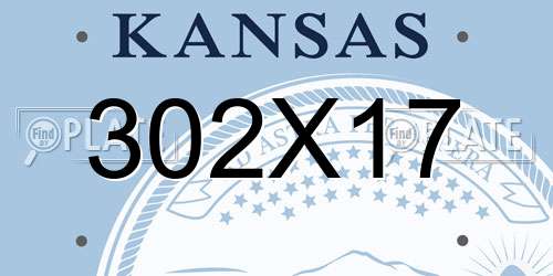 302X17 Kansas License Plate