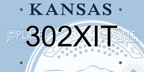 302XIT Kansas License Plate