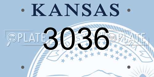 3036 Kansas License Plate
