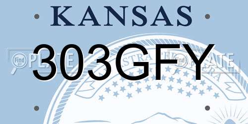 303GFY Kansas License Plate