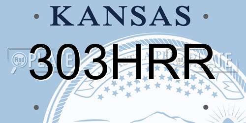 303HRR Kansas License Plate
