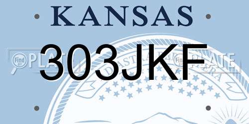 303JKF Kansas License Plate