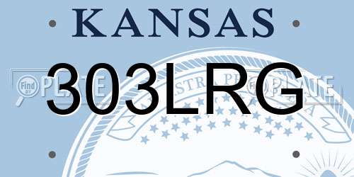 303LRG Kansas License Plate