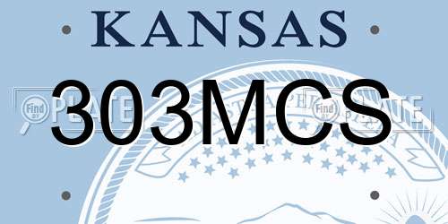 303MCS Kansas License Plate