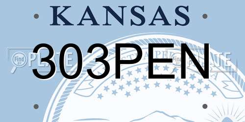 303PEN Kansas License Plate