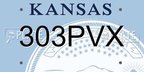 303PVX Kansas License Plate