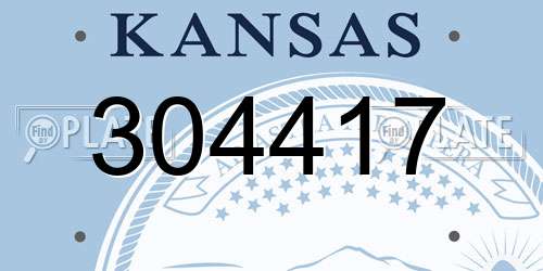 304417 Kansas License Plate