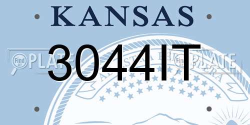 3044IT Kansas License Plate