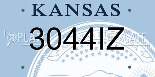 3044IZ Kansas License Plate