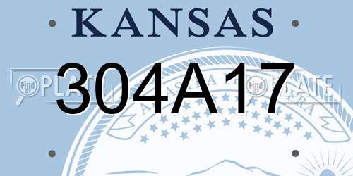 304A17 Kansas License Plate