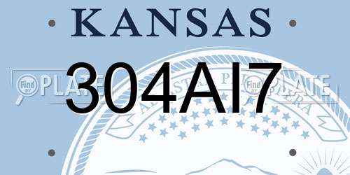 304AI7 Kansas License Plate