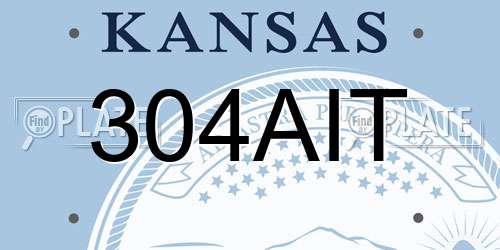 304AIT Kansas License Plate