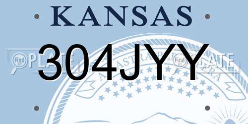 304JYY Kansas License Plate