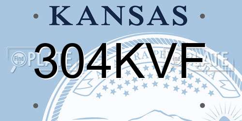 304KVF Kansas License Plate
