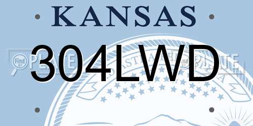 304LWD Kansas License Plate