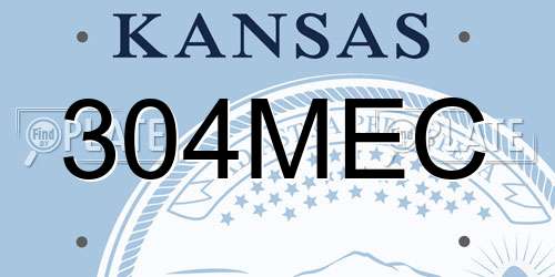 304MEC Kansas License Plate