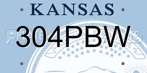 304PBW Kansas License Plate