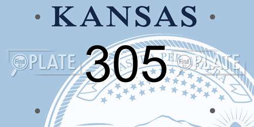 305 Kansas License Plate