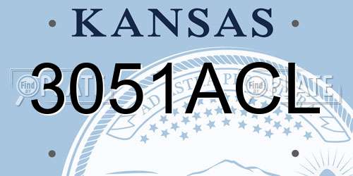 3051ACL Kansas License Plate