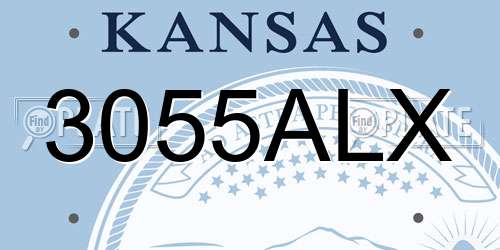3055ALX Kansas License Plate